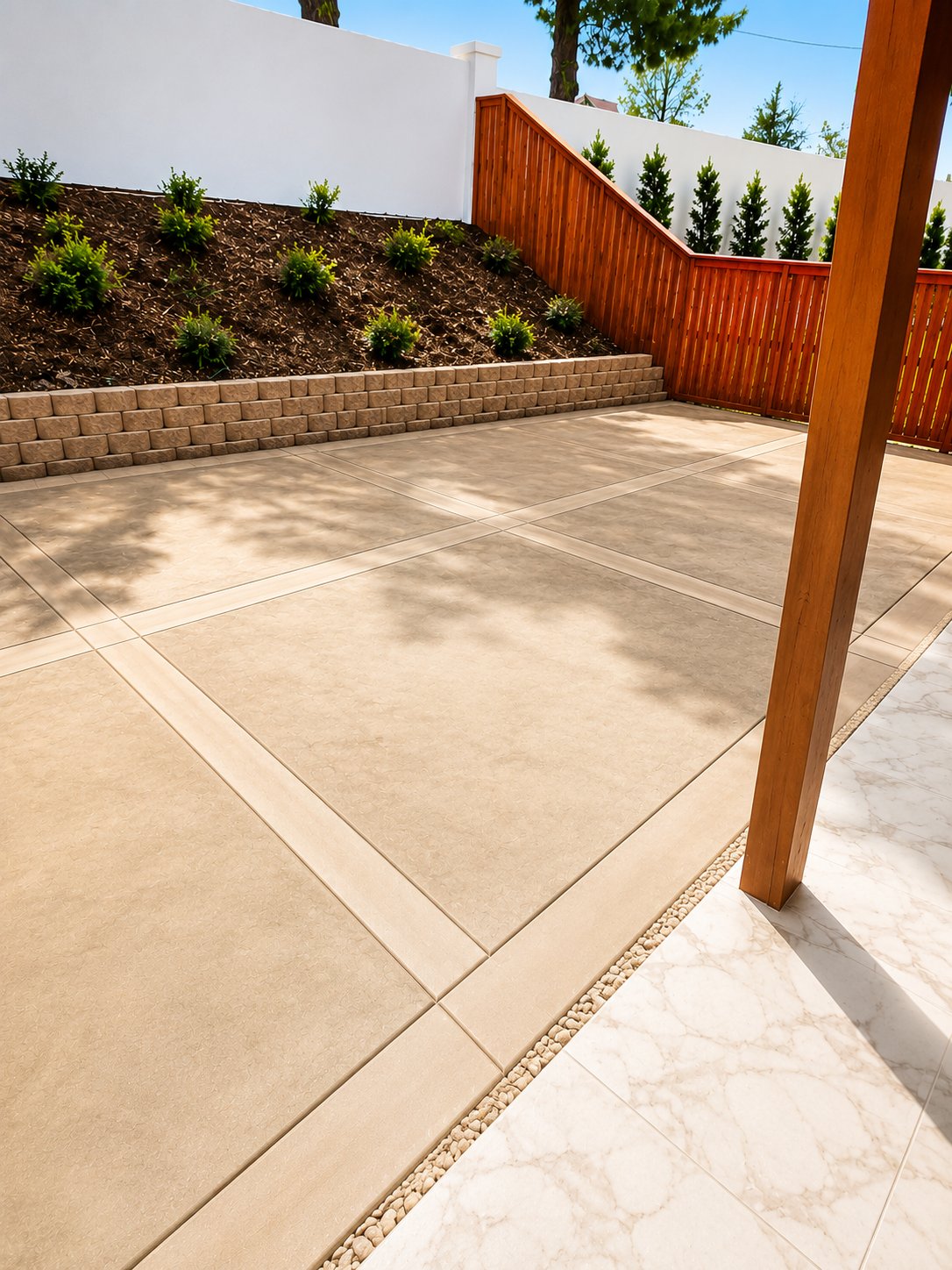 Concrete patio and hardscape